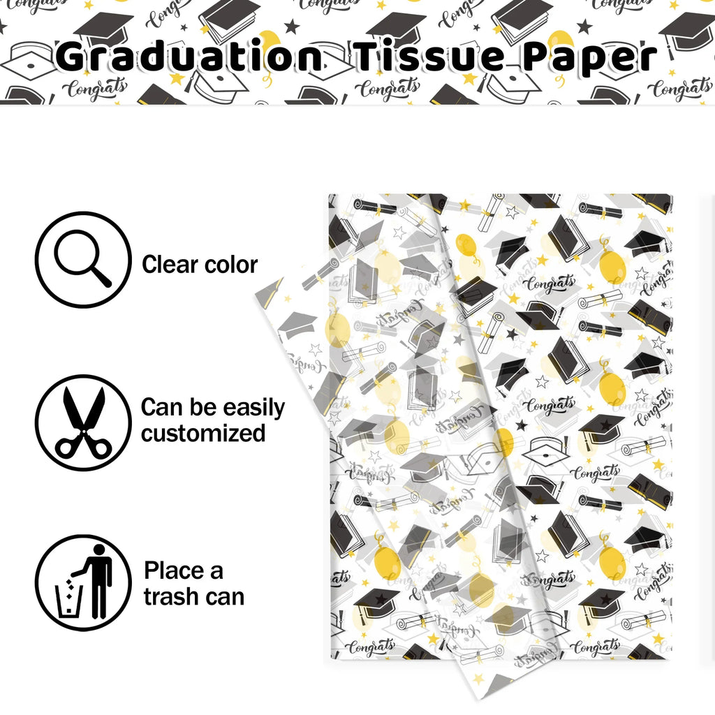 15/35pcs Graduation Gift Wrapping Paper | School Party Supplies