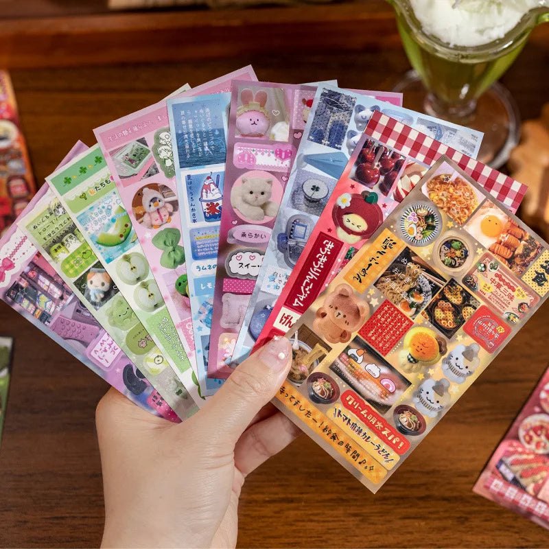 Sweet Dream Duet Sticker Book | Retro Style Journal DIY Material Phone Back Card Decorative Stickers