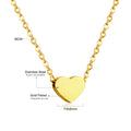 Simple Heart Pendant Necklace | Stainless Steel Clavicle Choker for Girls