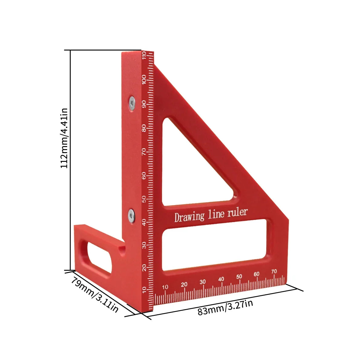 Multi-Angle Measuring Ruler | 45/90 Degree Plastic Carpenter Square & Miter Triangle Tool for Woodworking