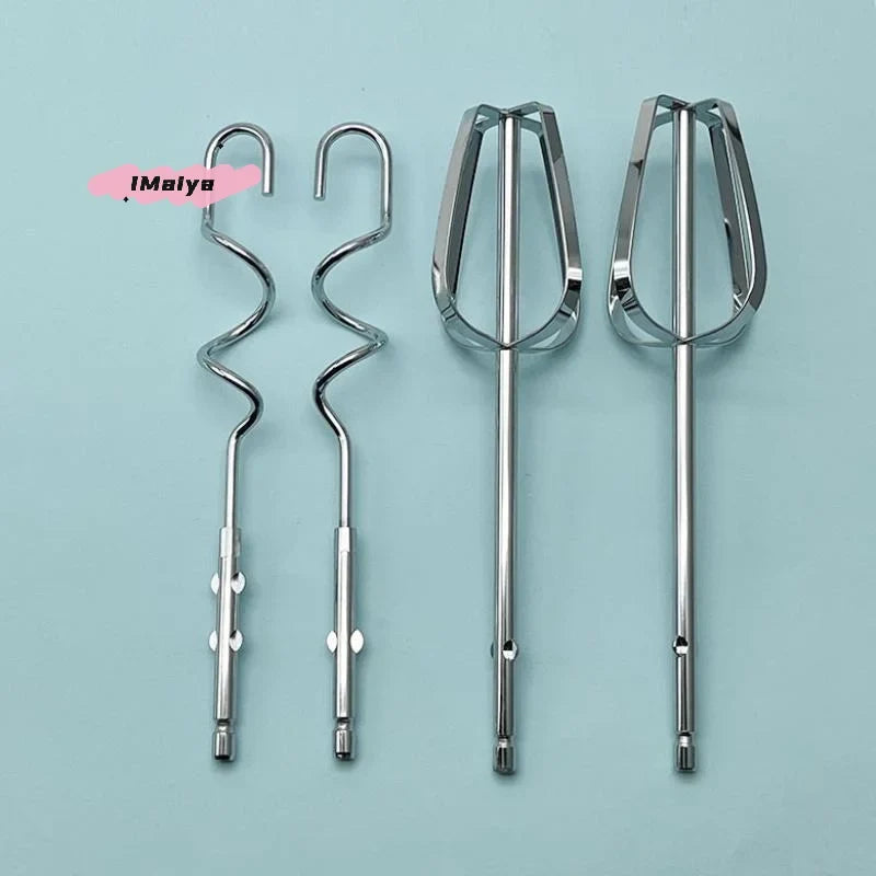 Stainless Steel Egg Beater Set | Handheld Mixing Hooks for Electric Mixer