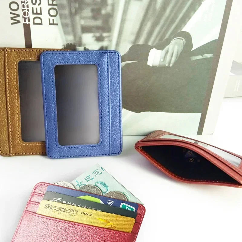 Thin PU Leather Mini Wallet | Slim Bank Credit Card Holder for Men