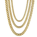 Stainless Steel Cuban Link Chain Necklace for Men | Punk Gold Black Silver