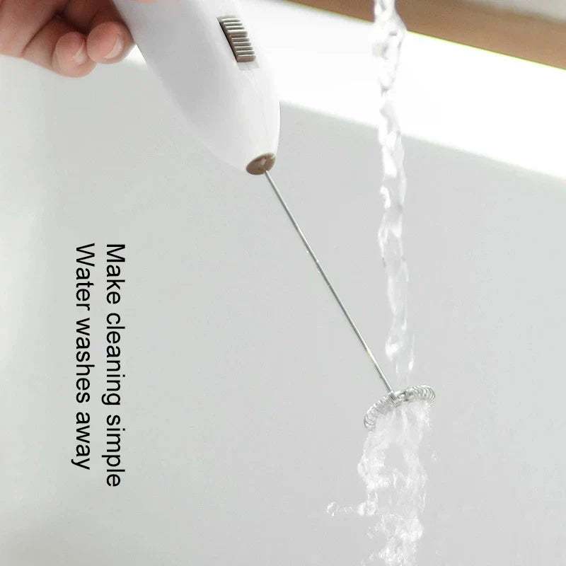 Portable Milk Frother Handheld Mixer | Electric Coffee Foamer Whisk