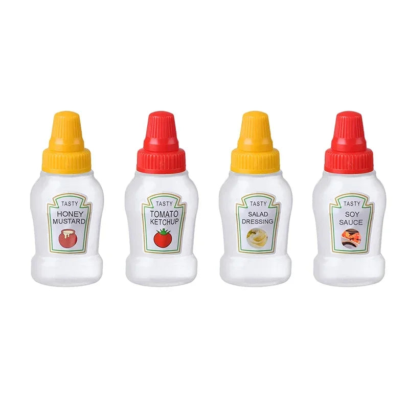 Mini Squeeze Condiment Bottles | 25ml Portable Camping Ketchup Oil Cruet Set