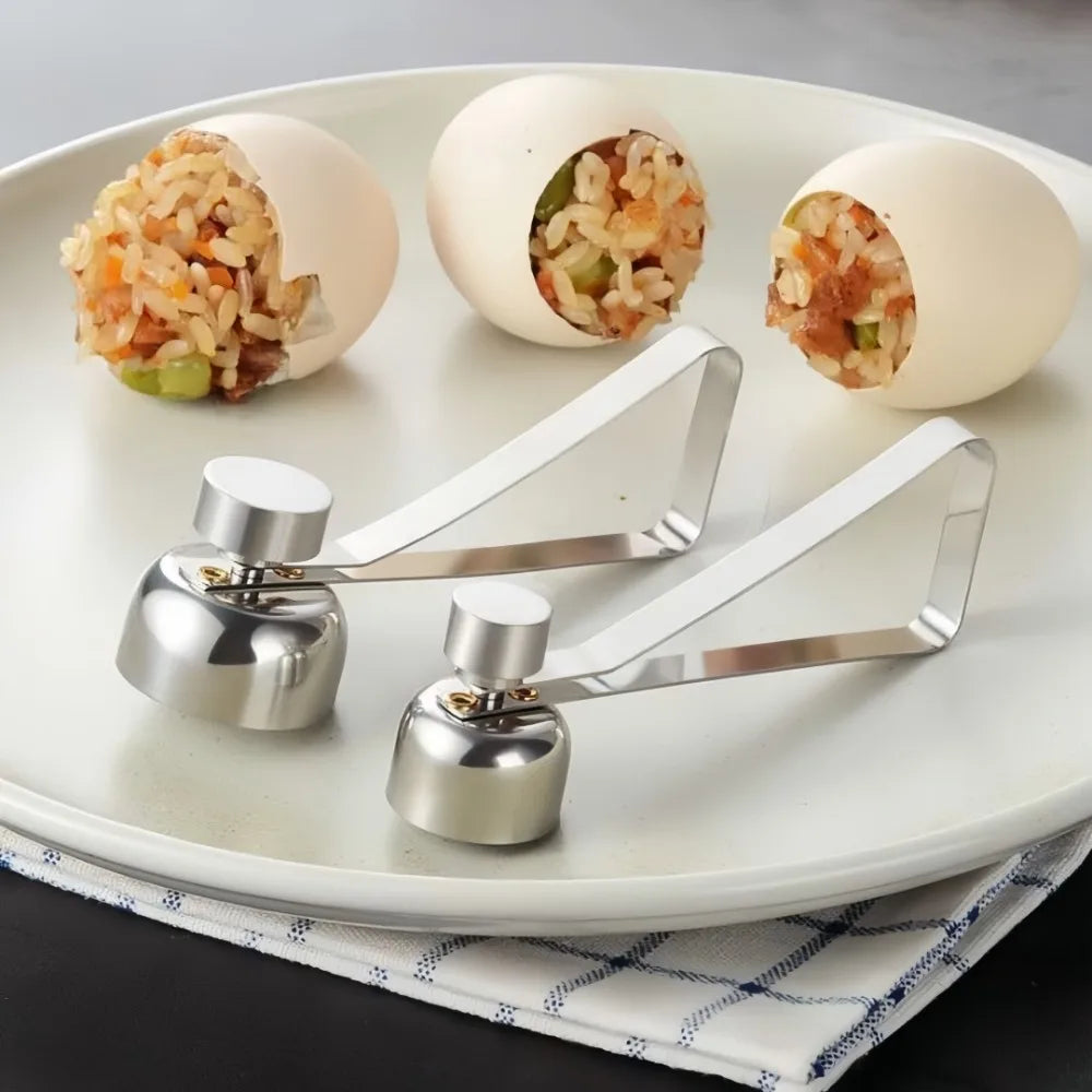 Stainless Steel Egg Topper Opener | Creative Eggshell Cutter for Boiled and Raw Eggs
