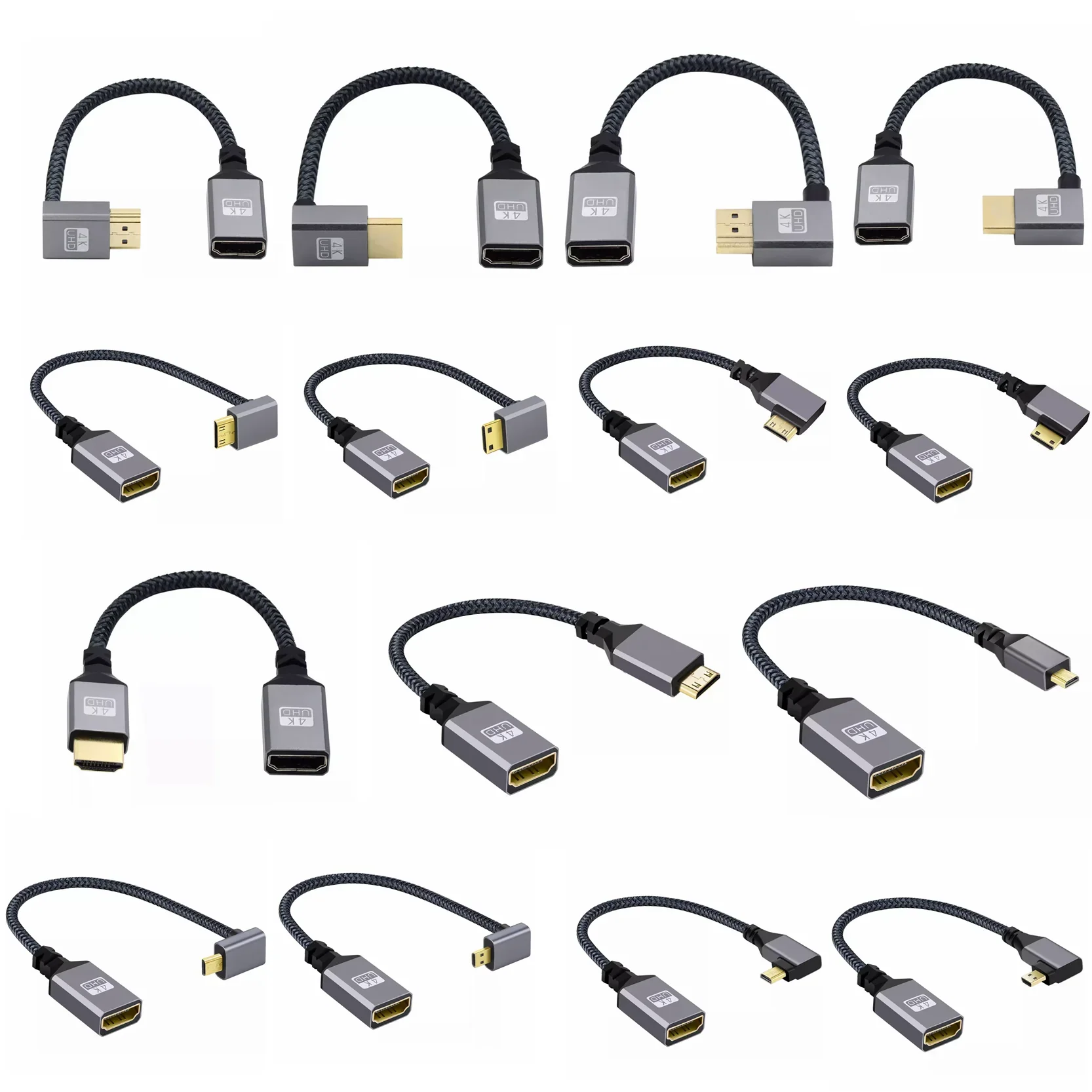 4K 60Hz HDMI-Compatible Extension Cable | Male to Female Adapter for Micro/Mini HDMI