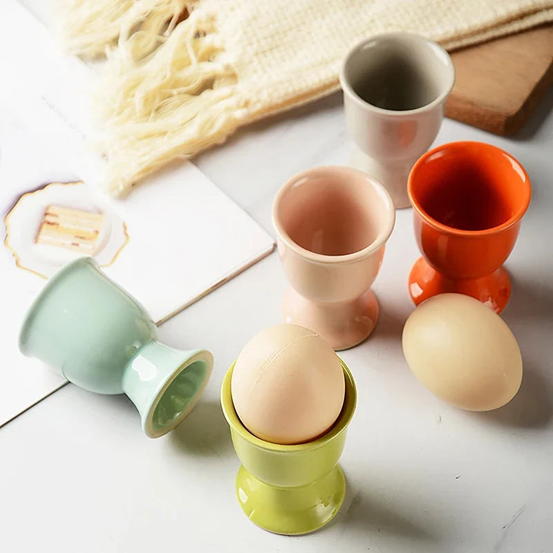 Egg Cup Holders Candy Color | Ceramic Creative Serving Cups Breakfast