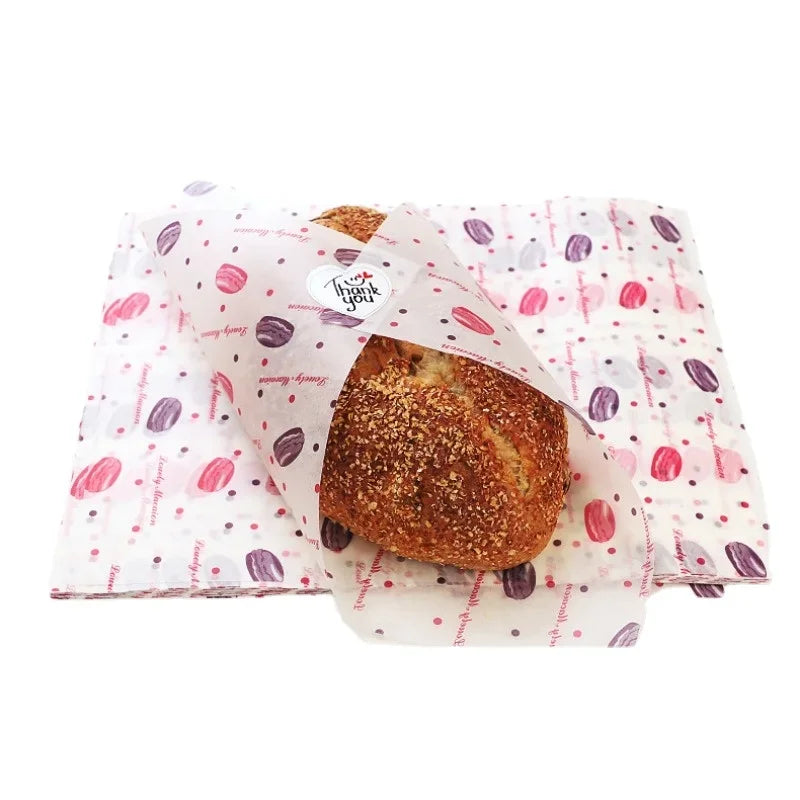 50Pcs Food Grade Wax Paper Wrap | Non-Stick Greaseproof Kitchen Paper for Sandwiches Burgers Fries Baking
