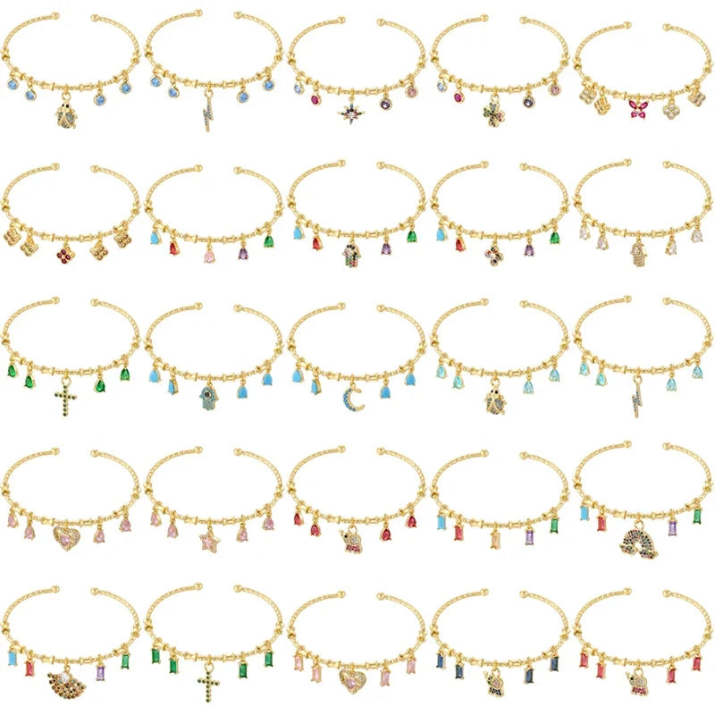 Golden Star Charm Cuff Bracelet | Trendy Fashion Jewelry for Women