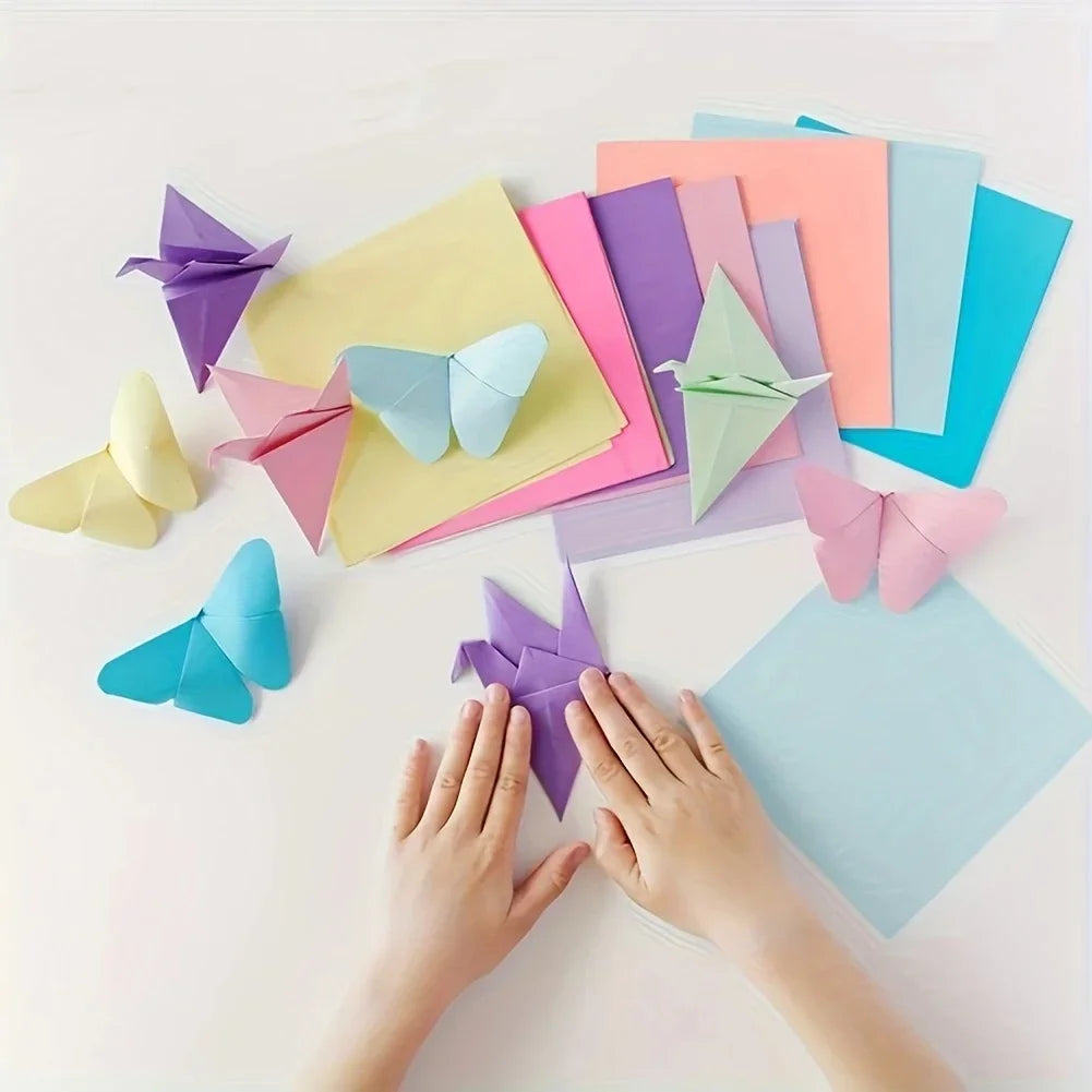 10 Color Cardstock Paper Pack | 100 Sheets for Origami, Crafts and Sewing