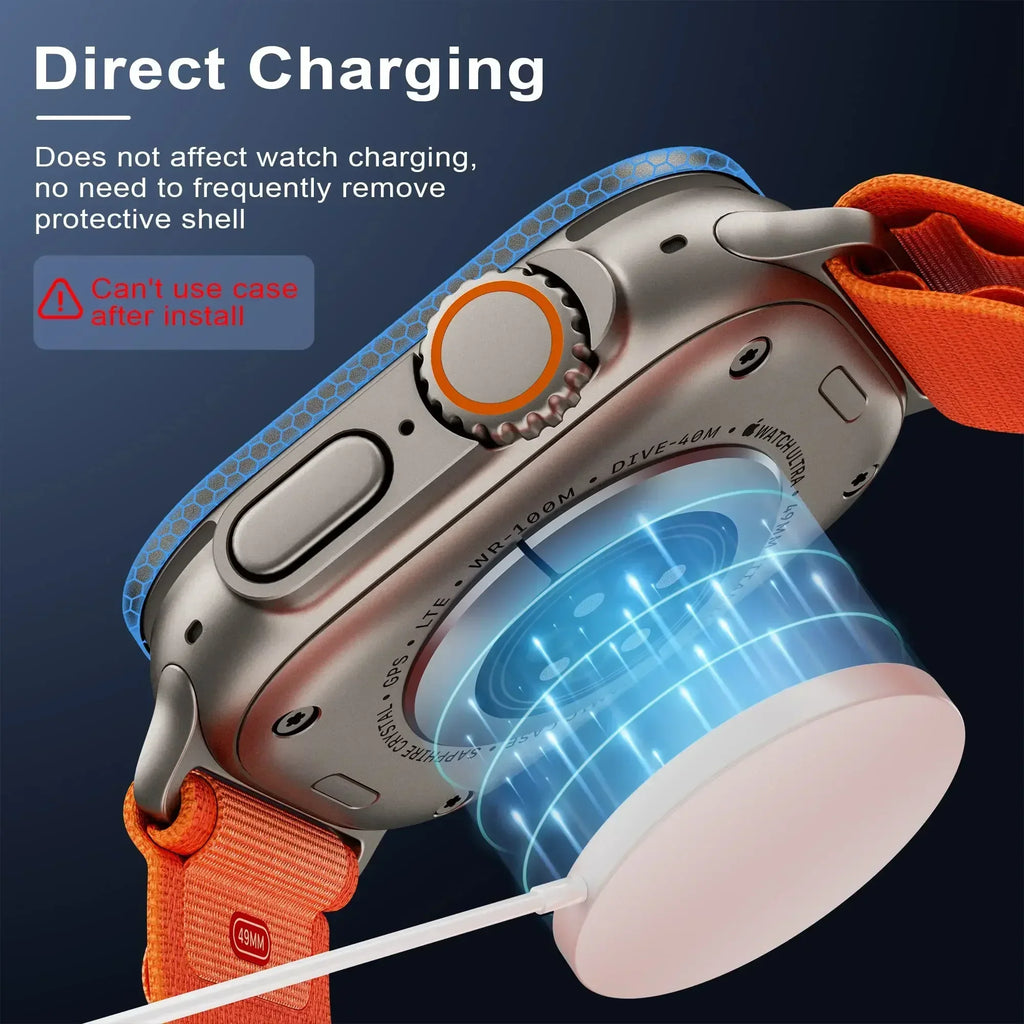 Tempered Glass For Apple Watch band ultra 49mm Screen Protector Anti-Scratch Glare HD Full Film Metal Bumper iWatch Ultra 49mm