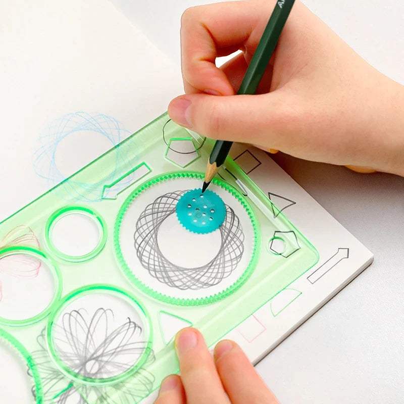 Creative Geometry Spirograph Drawing Stencils Set | Painting Template Art Crafts Kids Educational Toy