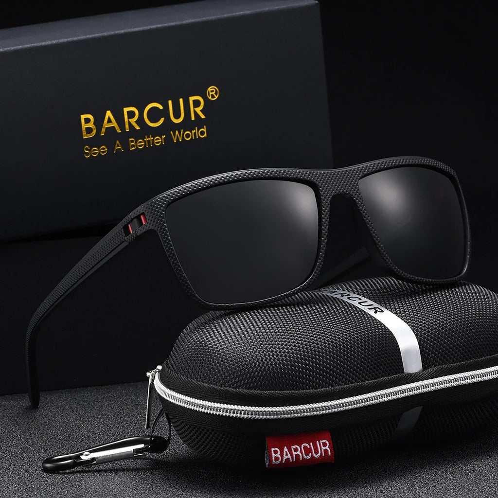 BARCUR Classic Fashionable Men’s Polarized Sports Sunglasses – Durable Lightweight Rectangular Frame UV400 TAC Lenses Comfortable Fit Outdoor Eyewear for Hot Summer Days All Ages and Activities