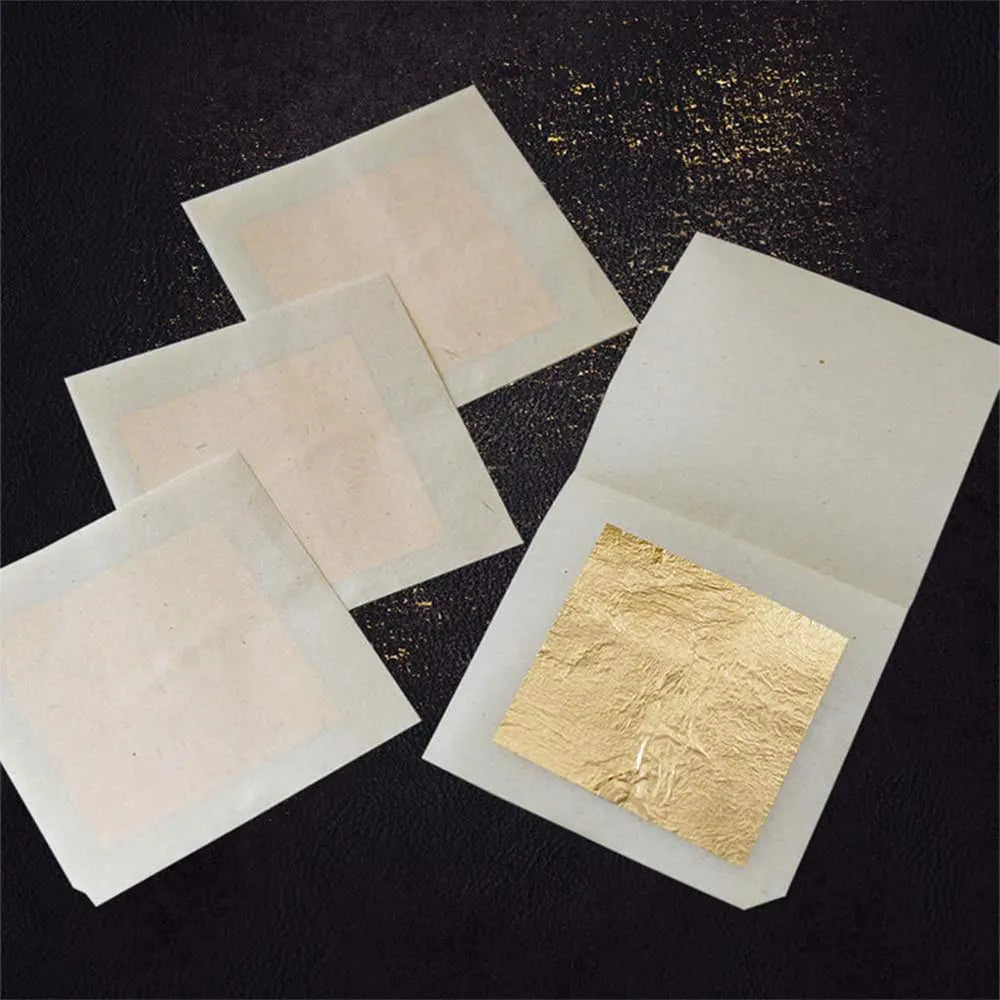 100-Piece Imitation Gold and Silver Foil Sheets for Gilding and Crafting | Metallic Leaf Set