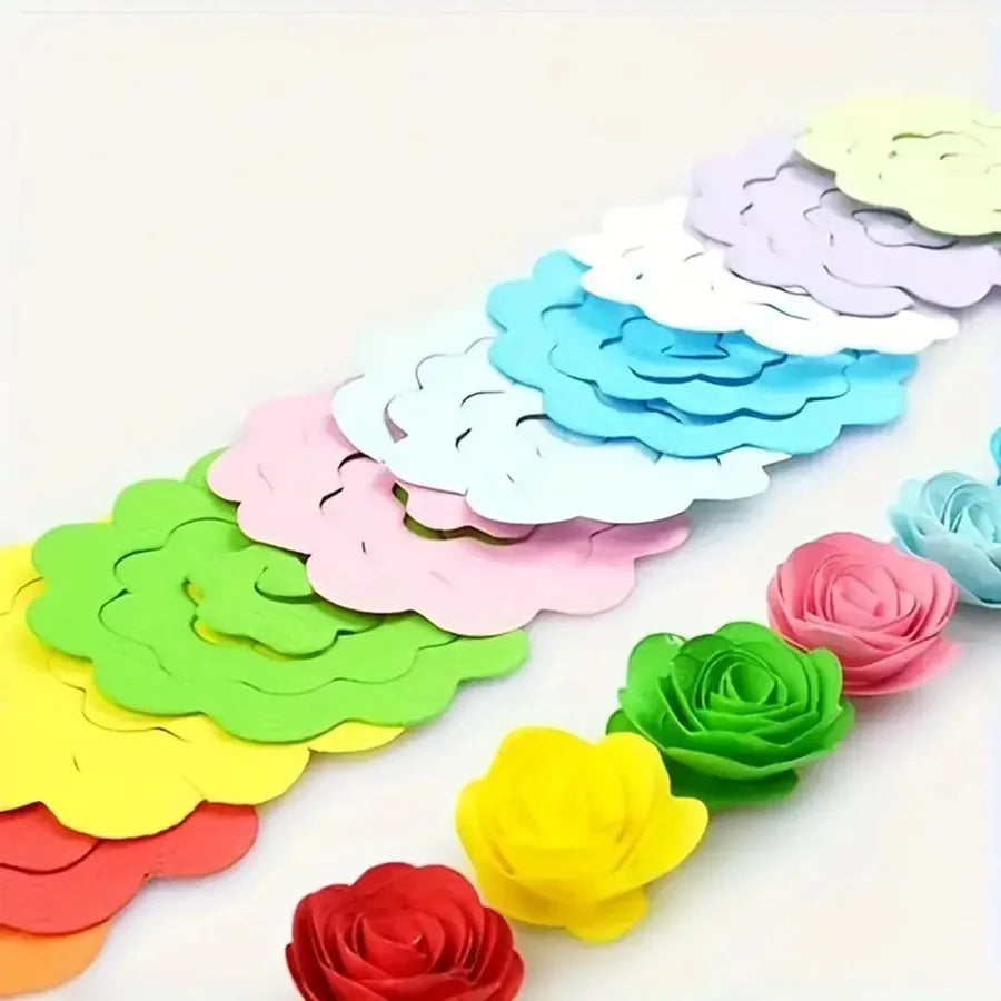 20/40pcs Roll Rose Flower Quilling Paper Strips | DIY Paper Craft Kit for Scrapbooking