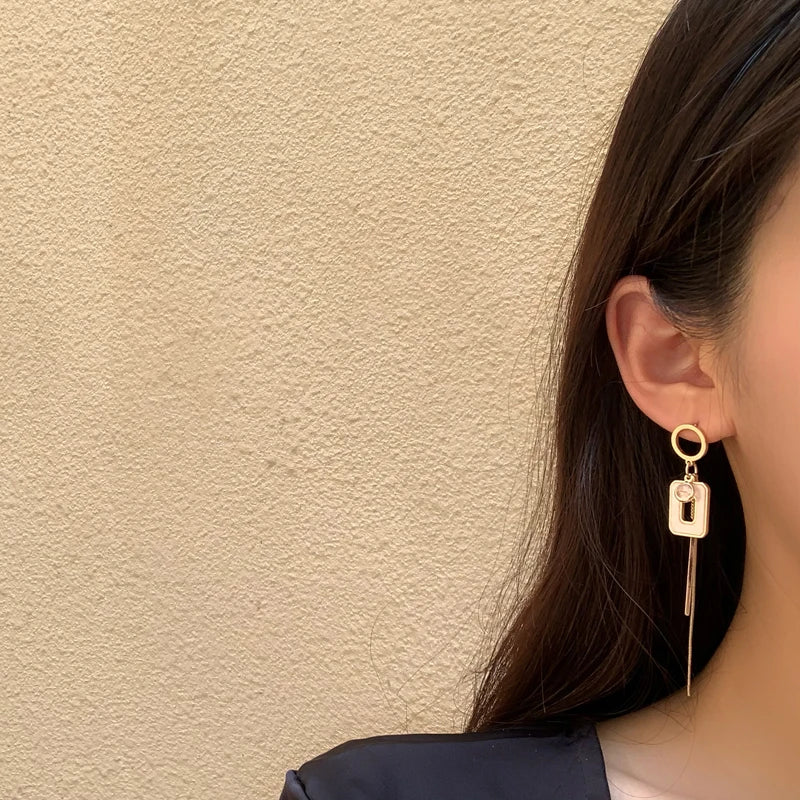 S925 Asymmetrical Drop Earrings | Fashion Statement Jewelry