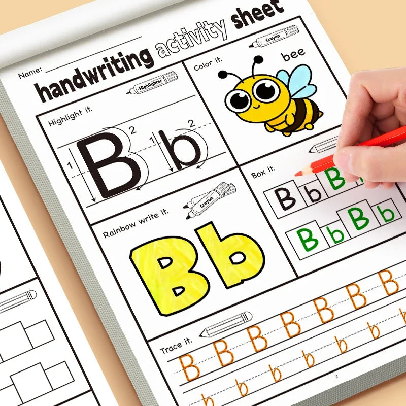 Fun Activity Copybook | English Letter Handwriting Exercise Book for Kids