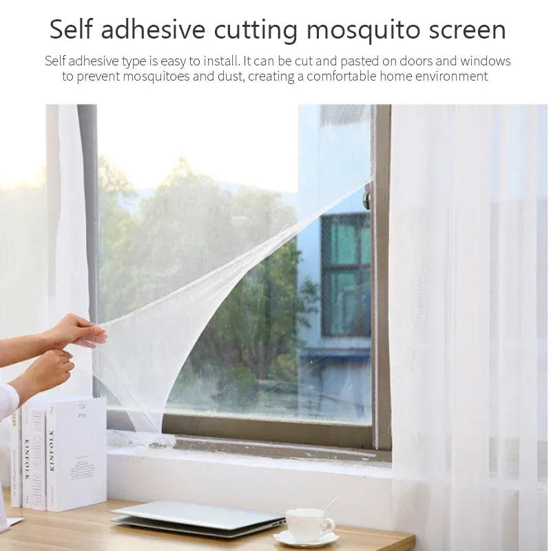 Self-Adhesive Mosquito Net Window Screen | DIY Insect Mesh for Doors and Windows
