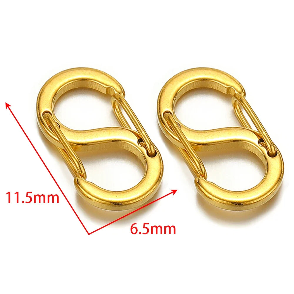 5pcs Stainless Steel Chic Letter S Buckle Clasps | 18k Gold Spring Lobster Hooks for DIY Jewelry Making