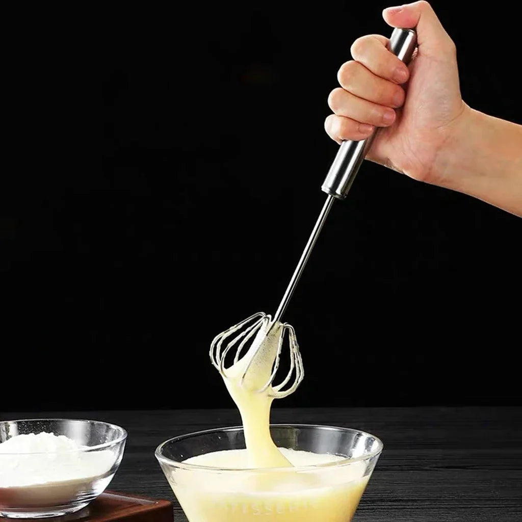 Semi-Automatic Egg Beater | 304 Stainless Steel Manual Hand Mixer