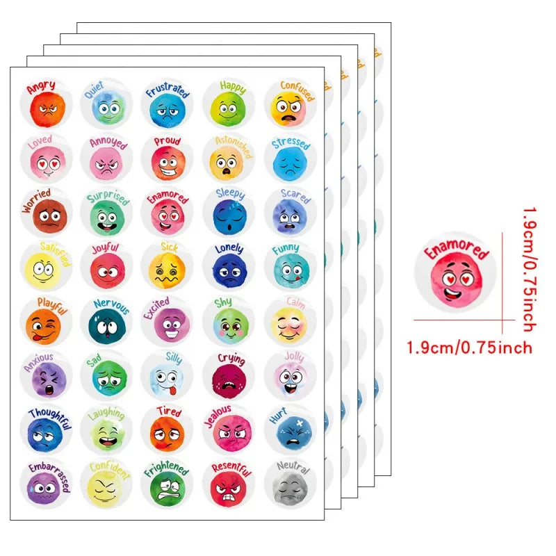 200 Pcs Emotional Feelings Stickers Set | Funny Mood Stickers for Student Emotional Support