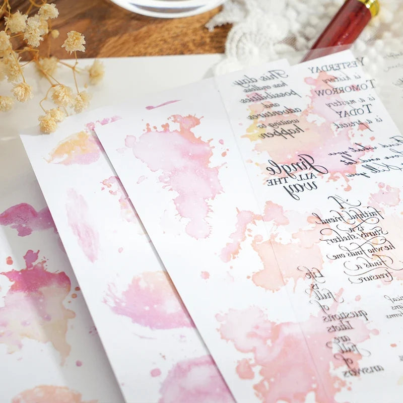 Watercolor Trace Stickers | 10pcs Romance of Watercolor DIY Journal Pack