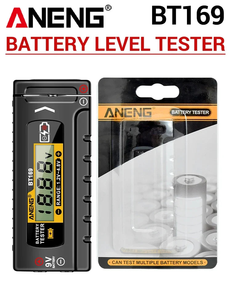 ANENG BT169 Battery Level Tester | Digital Display, No Power Required, Portable ABS Tester