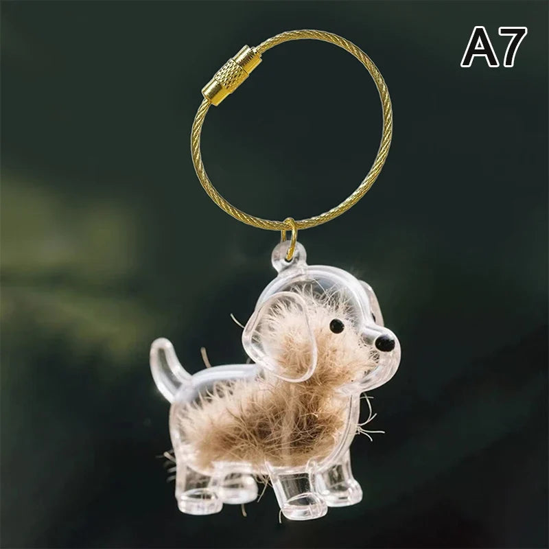 Clear Puppy Hair Memorial Keepsake Capsule | Pet Fur Container DIY Pendant Keychain