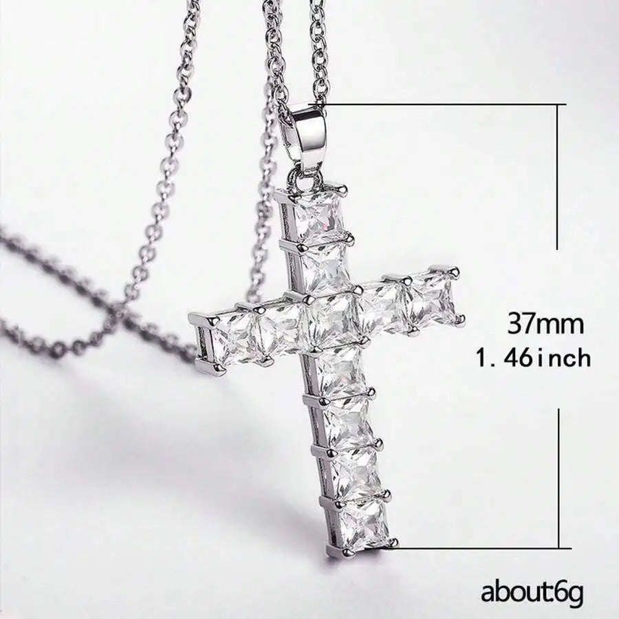 Cross Pendant Necklace for Women | Multi Color Crystal Jesus Pendant Jewelry