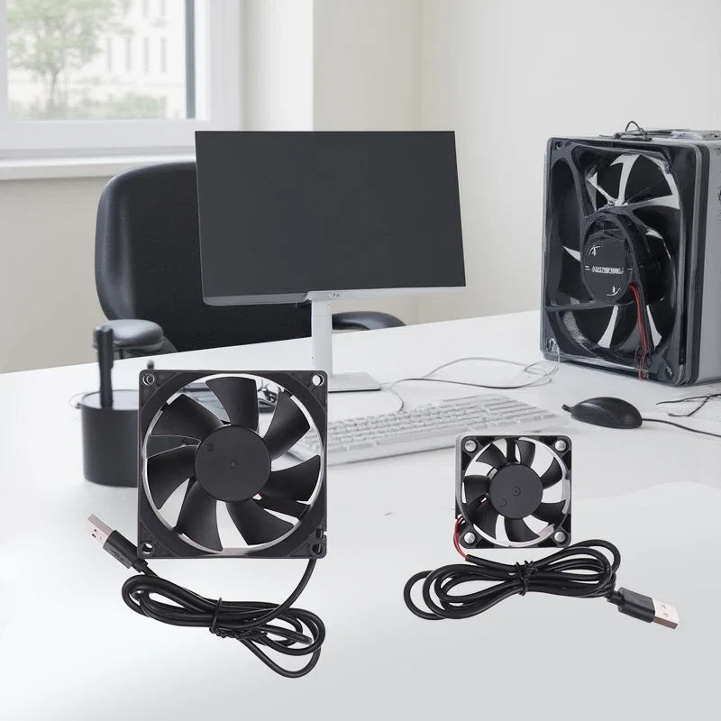 5V USB Router Cooling Fan | Quiet Brushless Desktop Cooler for TV Box Modem PC