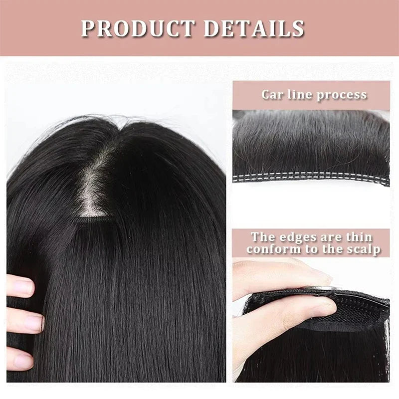 2pcs Clip In Hairpiece | Seamless Synthetic Hair Pad for Women