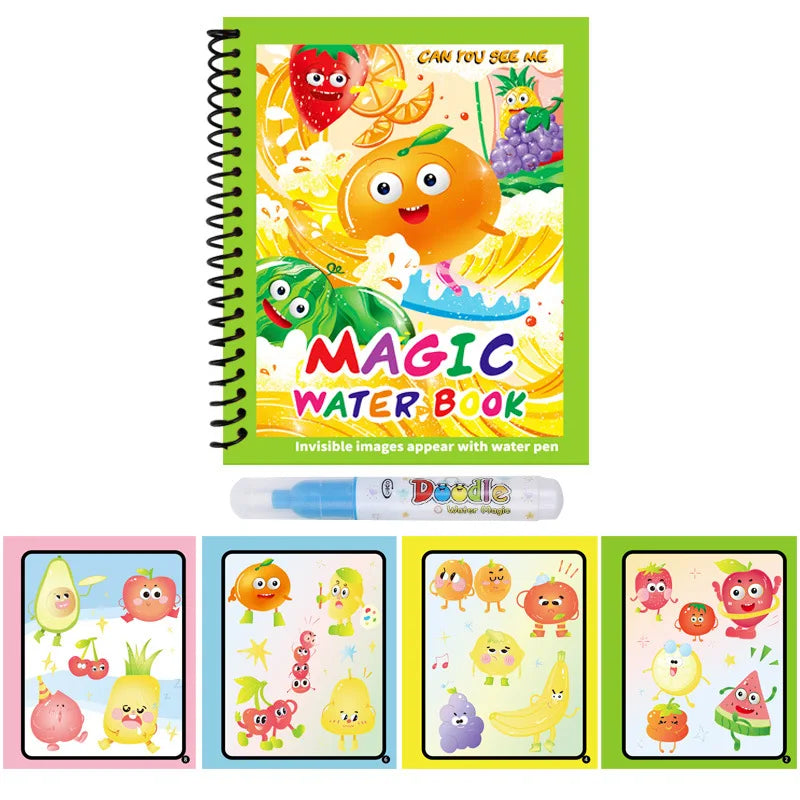 1PC Children Drawing Coloring Books Magic Water Drawing Book for Boys And Girls Gift Animal Cartoon Montessori Diy Painting Toys | Reusable Water Drawing Book