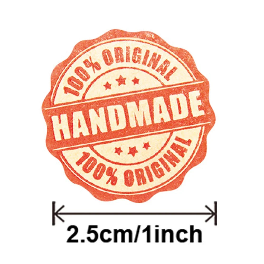 1inch Handmade Kraft Stickers for Gift Packaging | Small Business Thank You Labels