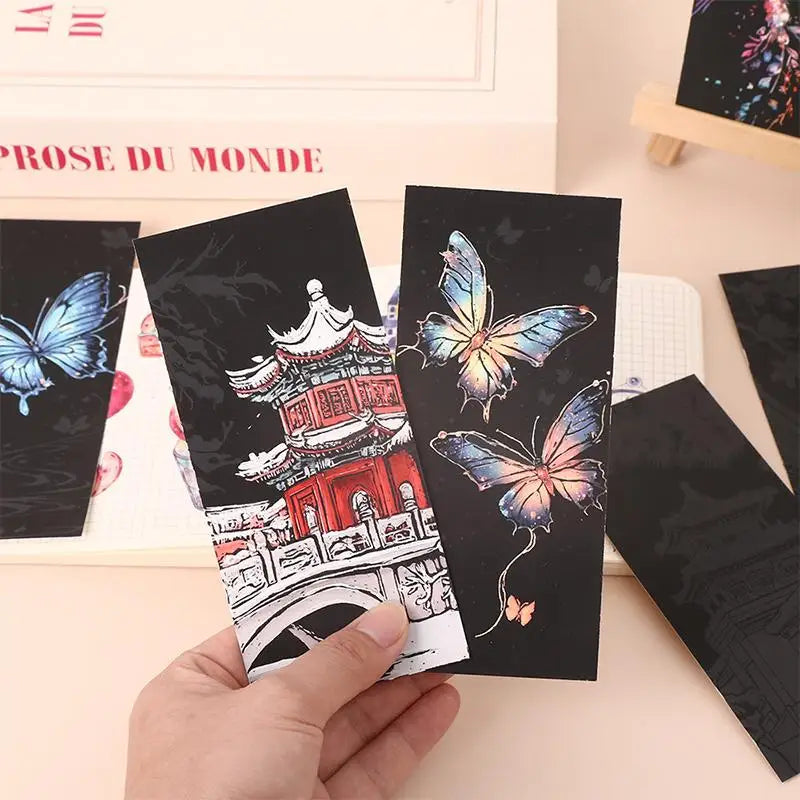 Kids Scratch Art Set with Bookmark Paper | 12 Pcs Animal Drawing Kit