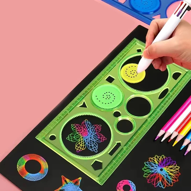 Creative Geometry Spirograph Drawing Stencils Set | Painting Template Art Crafts Kids Educational Toy