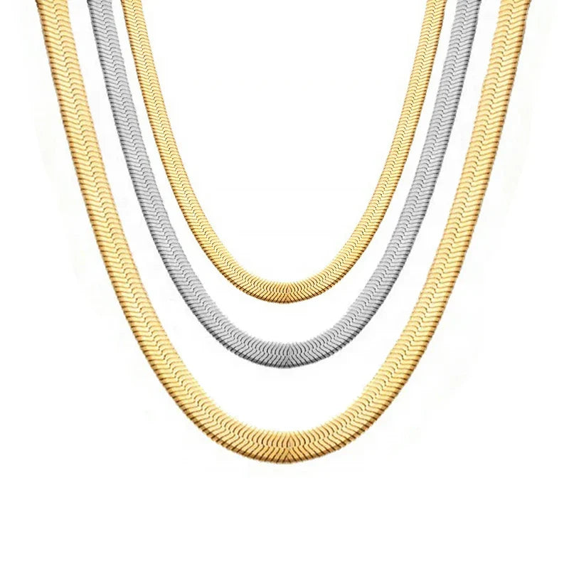 Blade Snake Chain Stainless Steel Necklace | Unisex Choker in 2/4/5mm
