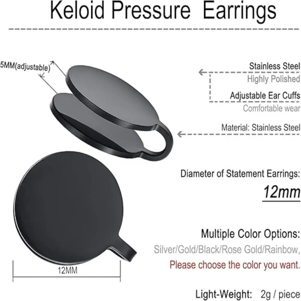 Stainless Steel Clip On Earrings No Piercing Keloid Pressure Earrings | Non-pierced Ear Cuff for Cartilage