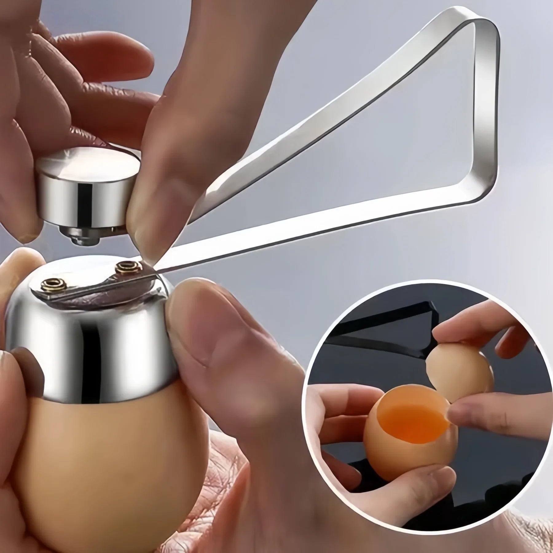 Stainless Steel Egg Topper Opener | Creative Eggshell Cutter for Boiled and Raw Eggs