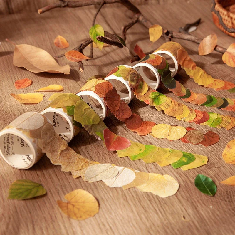 Leaf Washi Paper Stickers | 50-Pack DIY Scrapbooking Decor