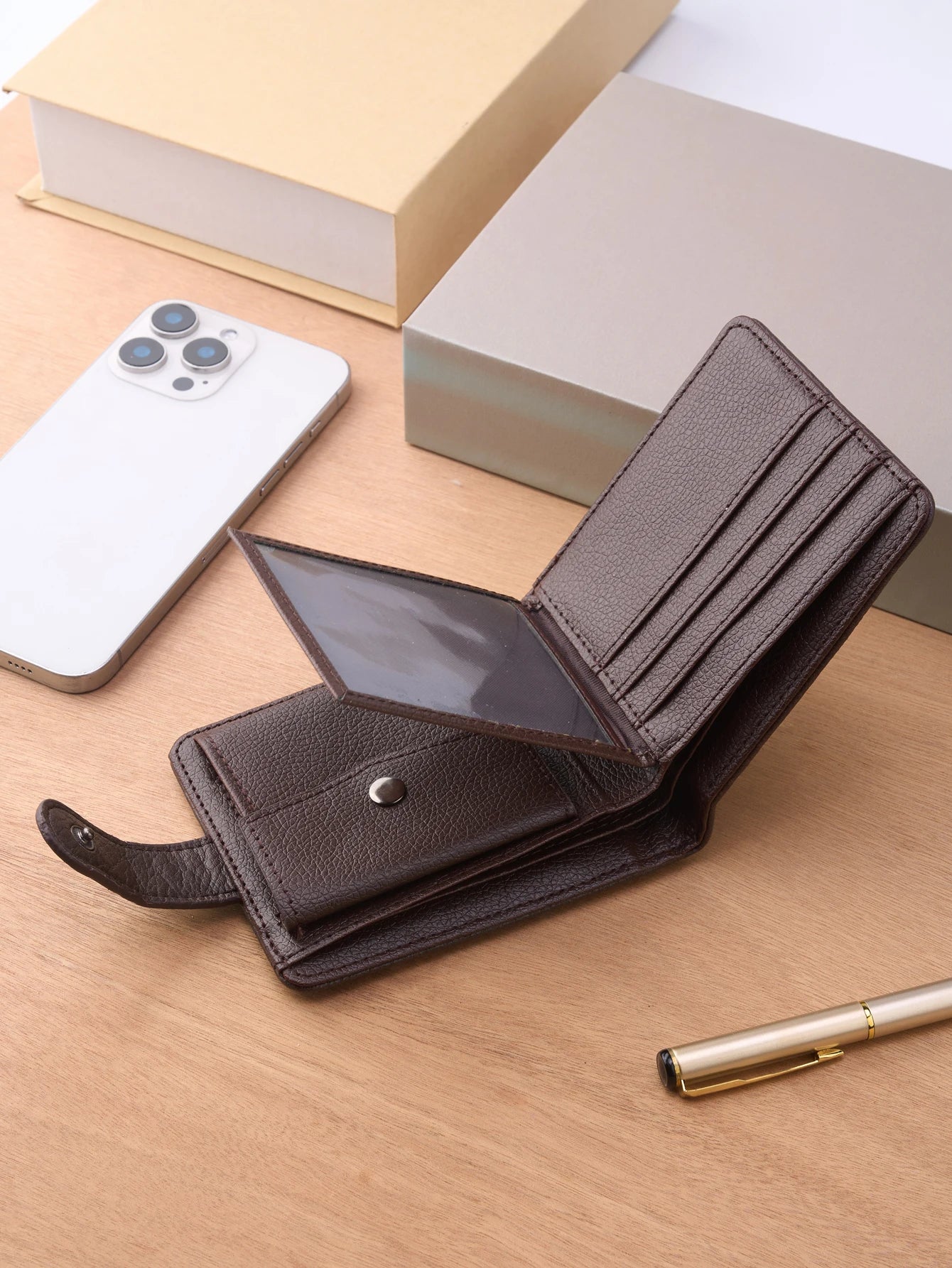 Men's Leather Zipper Wallet | Slim Short Multi-card Holder with Coin Pocket