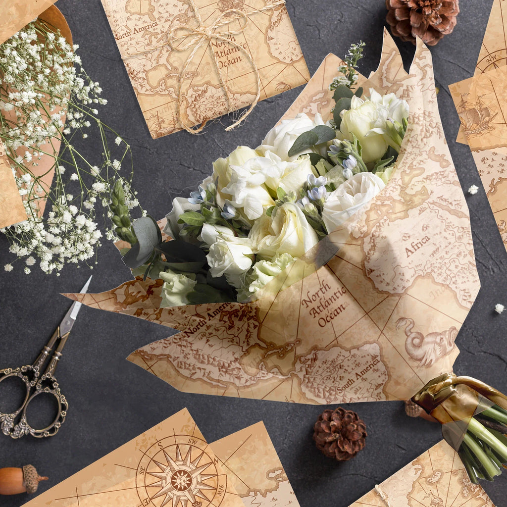 World Map Tissue Paper | Gift Wrapping and Party Decoration Supplies