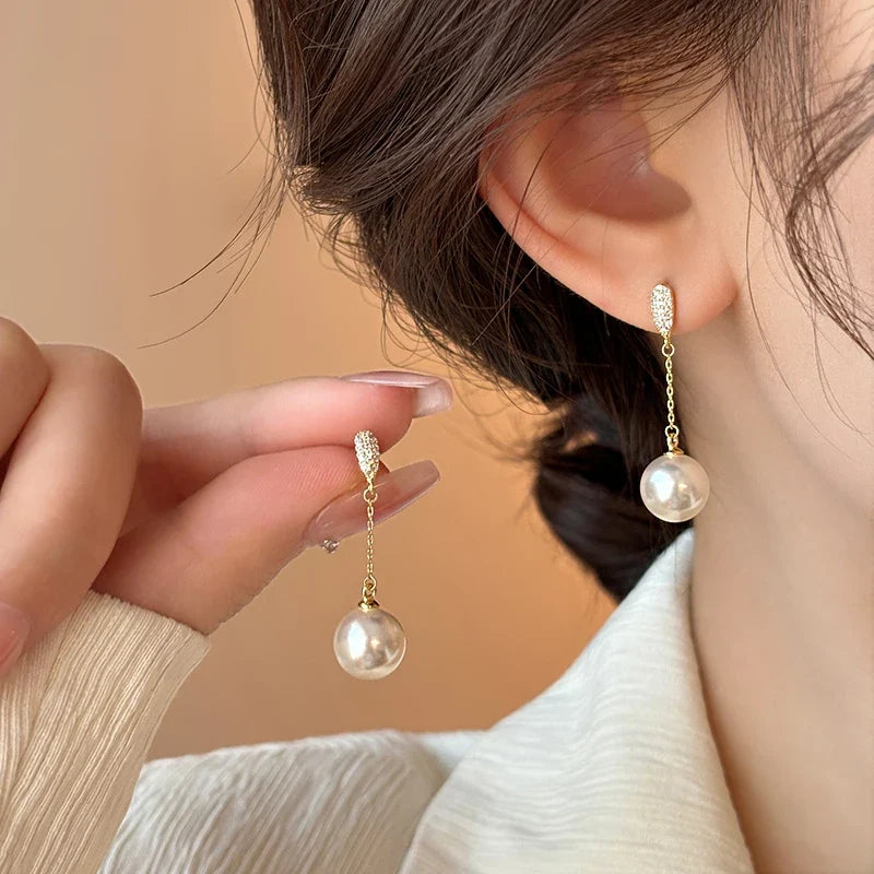 Elegant Drop Pearl Tassel Earrings | Fashion Jewelry for Women