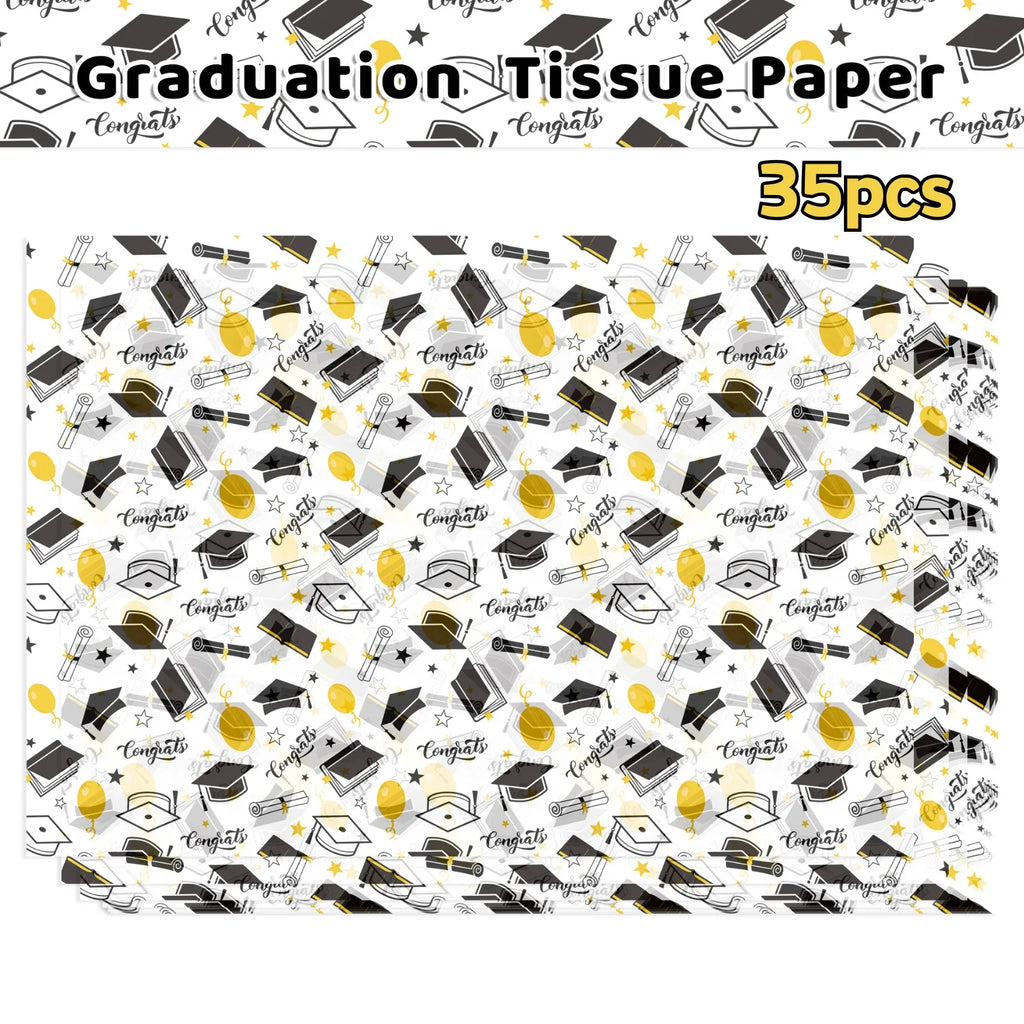 15/35pcs Graduation Gift Wrapping Paper | School Party Supplies