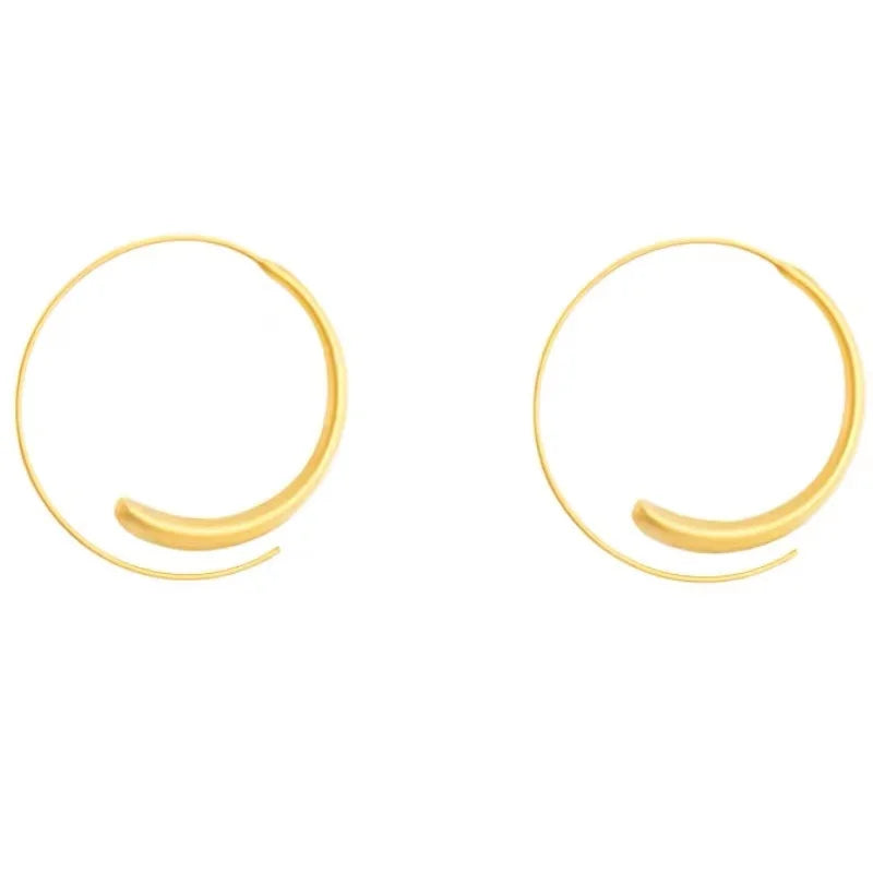 2025 New Matte Gold Circle Drop Earrings | Women's Fashion Jewelry