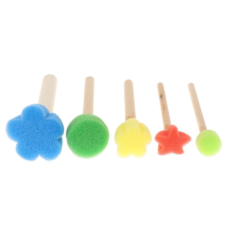 Kids Toddler Sponge Stamp Brush Set | Flower Drawing Toys for Children Paint Art