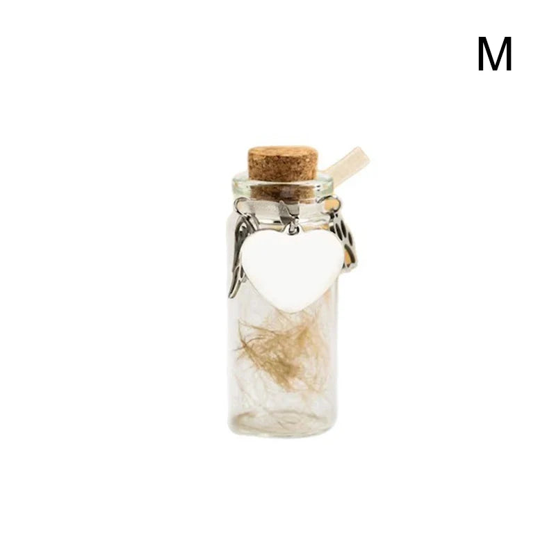 Pet Memorial Bottle for Pet Hair | Dog Cat Fur Keepsake with 3 Silver Accessories
