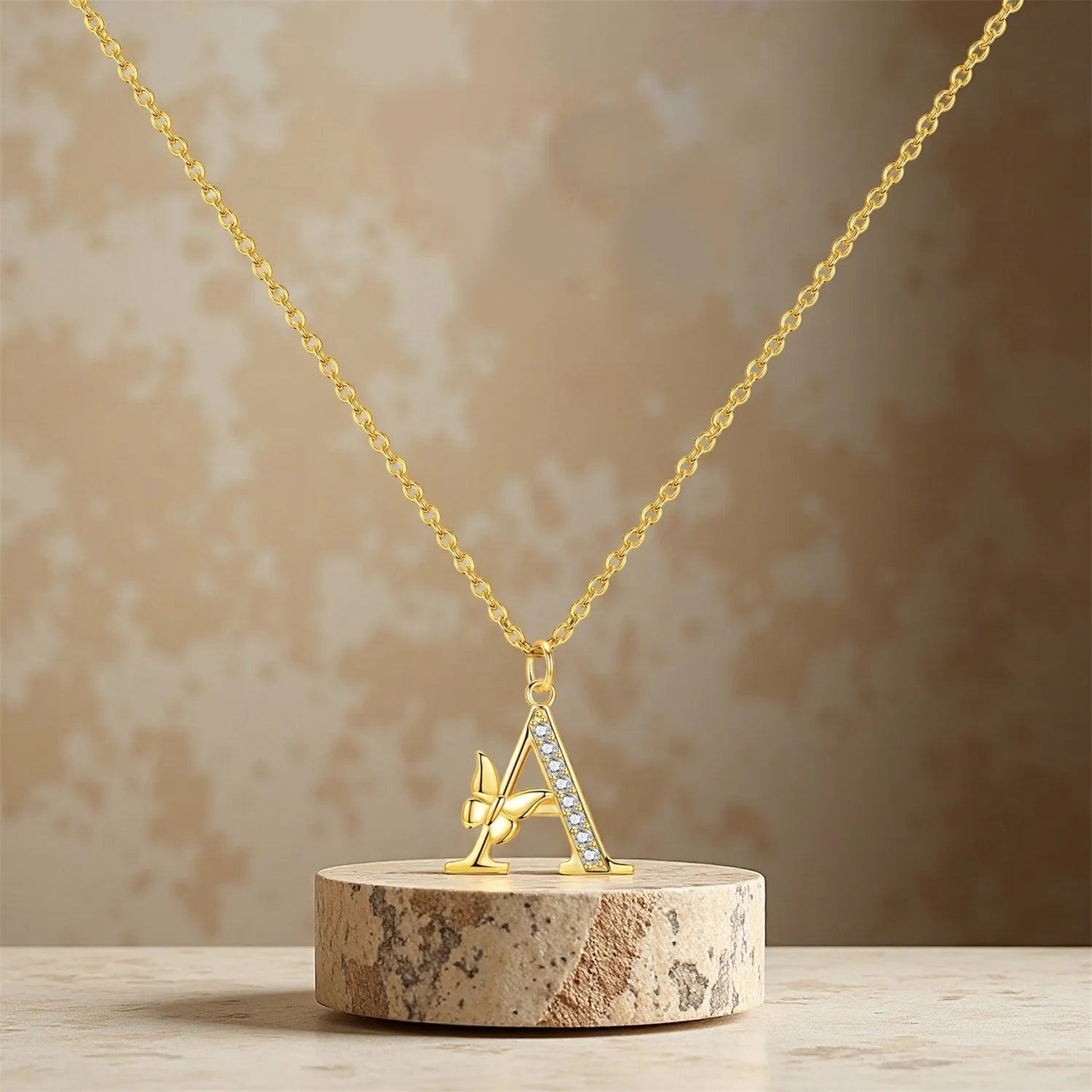 925 Sterling Silver Butterfly Initial Necklace | 26 Letter Y-Shaped Pendant for Women