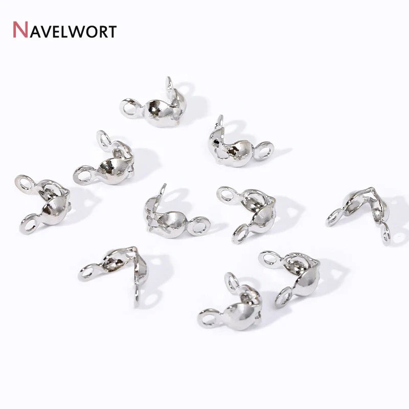 18K Gold Plated Double-Cup Bead Tips | Jewelry Findings for DIY Necklaces and Bracelets
