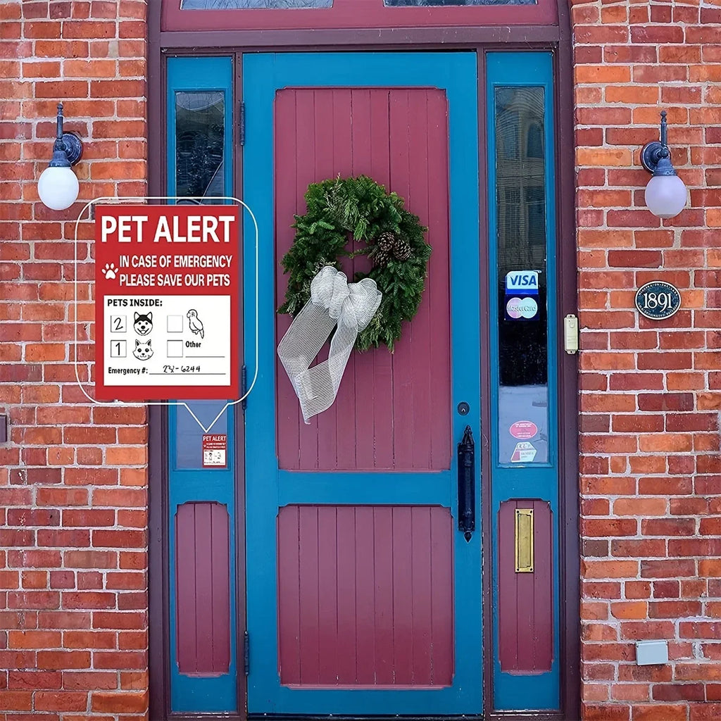 Pet Alert Safety Stickers for Fire Rescue | Emergency Pet Inside Decal for Window or Door